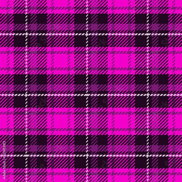 Fototapeta Plaid seamless pattern in Pink and Lilac hues - Checkered textile design
