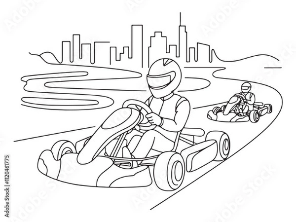 Fototapeta Go kart driving areas in the city where you can go for fun. Art & Illustration