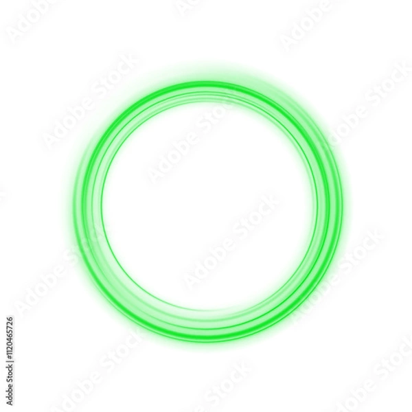 Fototapeta Light Green Luminous Circle. Elegant Frame for Stylish Visuals. Futuristic graphic element for social media stories. Ellipse shimmery color. Swirl effect curve. Neon circle frame. Illuminate frame
