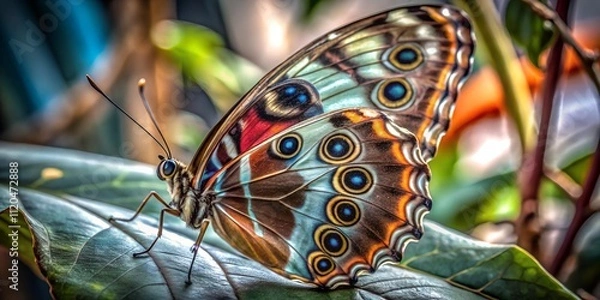 Fototapeta butterfly on a leaf