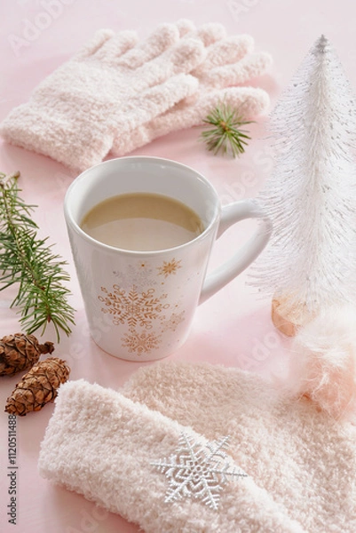 Obraz Winter pink white tea