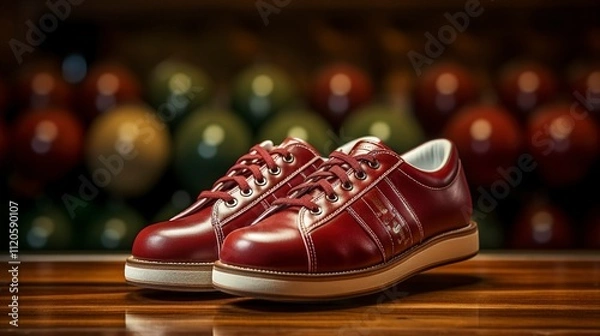 Fototapeta A photo of a set of well-maintained bowling shoes.