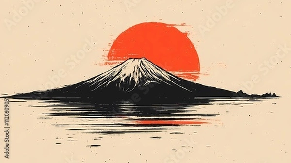 Obraz Mythical landscape of Japan featuring dreamlike forests and sacred symbols, perfect for traditional meets fantasy artwork.