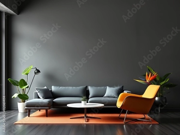 Obraz "Modern Zoom Background Agency Wall - Dark Grey