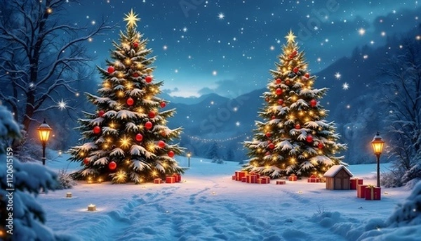 Obraz Christmas Background and  Wallpapers