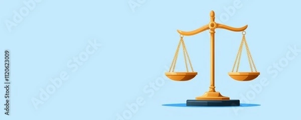 Fototapeta Balance of Justice with Heavy Weights on One Side