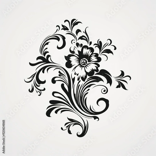 Fototapeta ornaments corners thick black and white outline