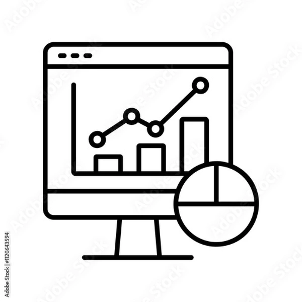 Fototapeta Computer Screen with Analytics