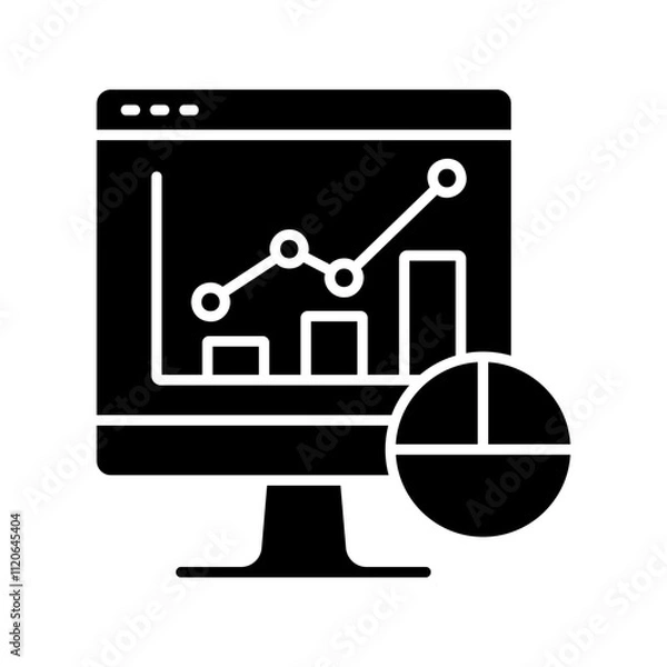 Fototapeta Computer Screen with Analytics