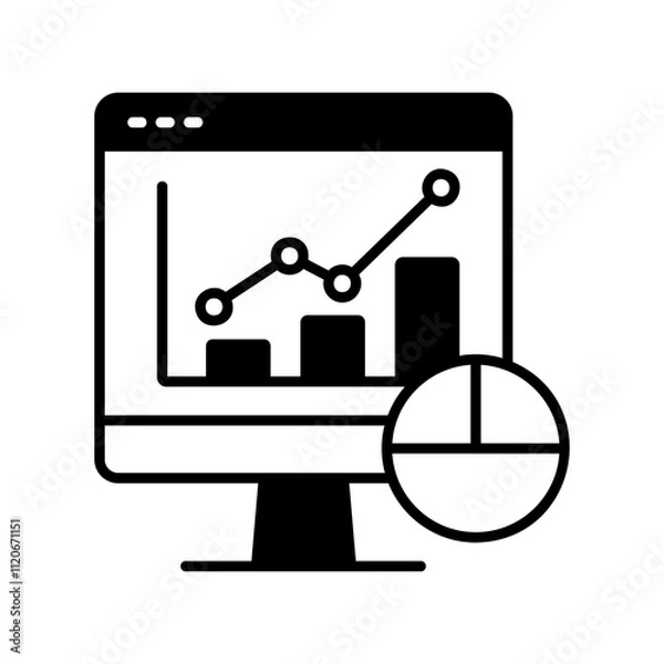 Fototapeta Computer Screen with Analytics