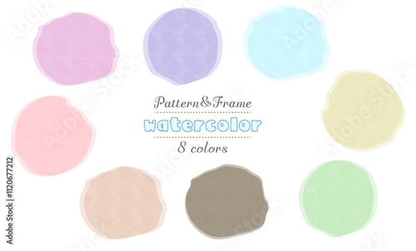 Obraz watercolor（水彩）パターン＆フレーム　８色