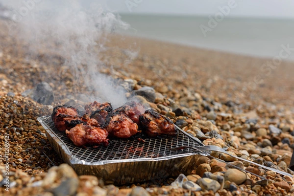 Obraz Preparing barbecue on the Beach