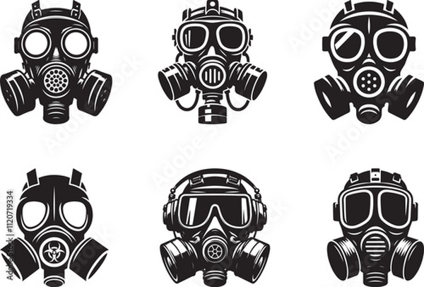 Fototapeta Gas Mask vector illustration, Respirator gas mask, Vector illustration