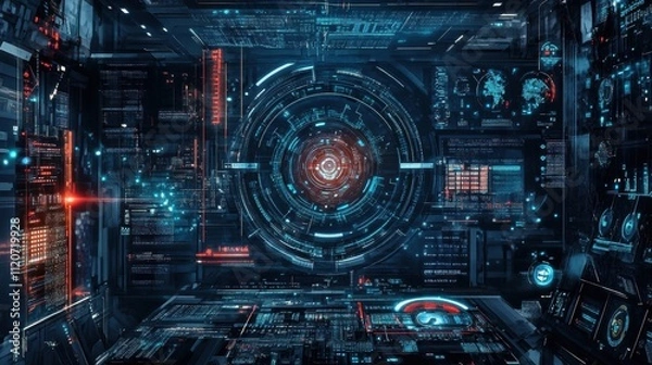 Obraz Futuristic Technology Interface Background