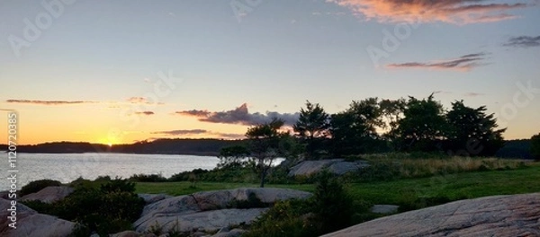 Obraz sunset over the river