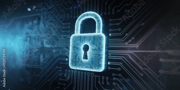 Obraz Cybersecurity Lock: Safeguarding Digital Frontiers