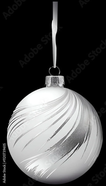 Obraz silver christmas ball decoration isolated on PNG background 