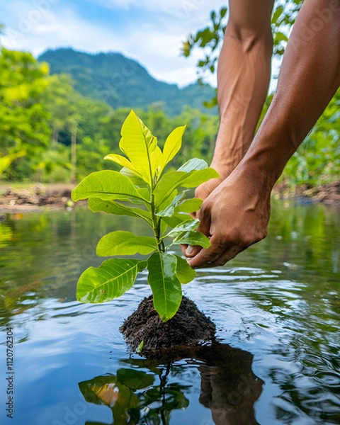 Fototapeta Various recycling and waste disposal activities and green space, loving the world, a green world for a friendly environment