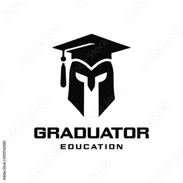 Obraz Graduator Logo Simple Clean. Graduate + Gladiator shape.