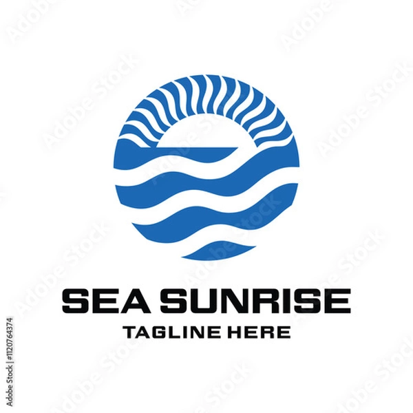 Obraz Sea Sunrise Logo Negative Space
