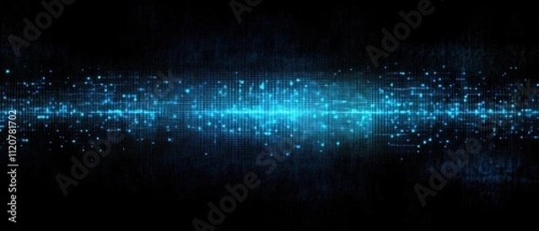 Obraz Abstract blue light streaks on black background.