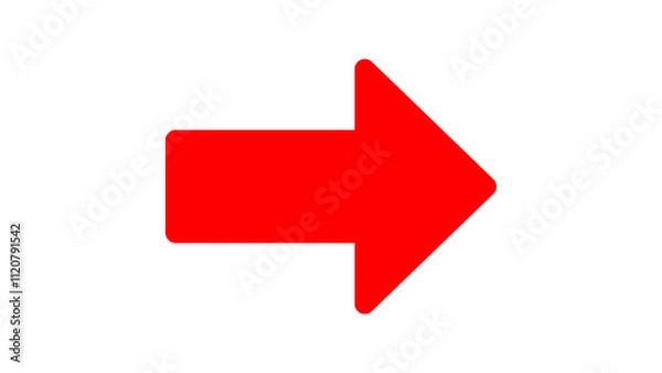 Fototapeta Graphic single vector editable Red arrow. Isolated Right pointing arrow icon. direction, position symbol.