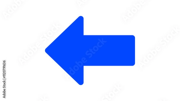 Fototapeta Graphic single vector editable Blue arrow. Isolated Left pointing arrow icon. direction, position symbol.