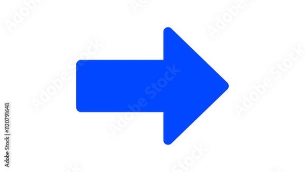 Fototapeta Graphic single vector editable Blue arrow. Isolated Right pointing arrow icon. direction, position symbol.