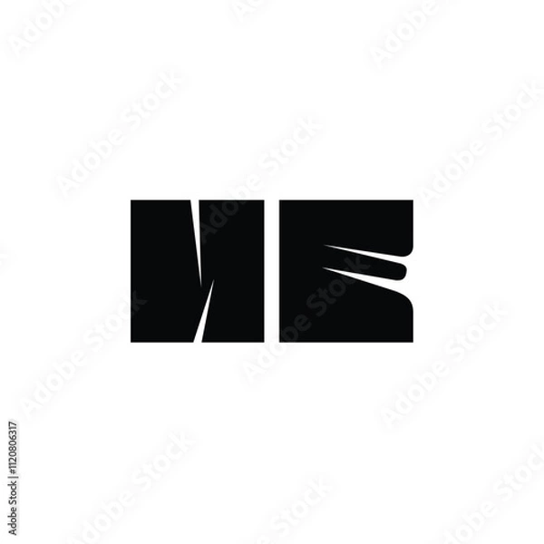 Fototapeta HE monogram logo design letter text name symbol monochrome logotype alphabet character simple logo