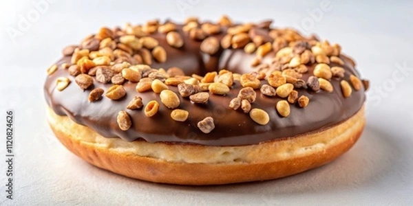 Obraz Chocolate candy bar doughnut topped with peanuts, chocolate, candy, bar, doughnut, peanuts, sweet, dessert, treat, indulgent