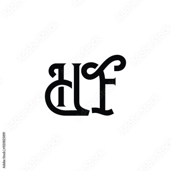 Fototapeta HF monogram logo design letter text name symbol monochrome logotype alphabet character simple logo
