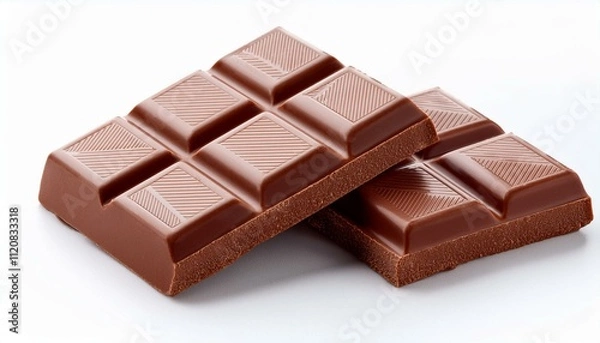 Fototapeta Milk chocolate bars on isolated white background