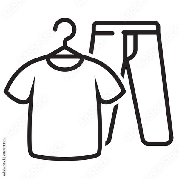 Obraz Vector of t-shirt and pant with outline design suitable for clothes icon