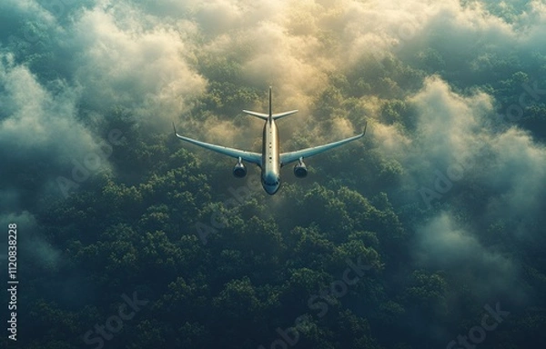 Fototapeta Sustainable Aviation Fuel Innovation for Eco-Friendly Air Travel and Net Zero Emissions