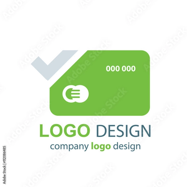 Fototapeta card logo vector green design
