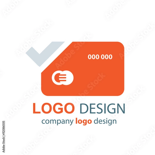 Fototapeta card logo vector orange design