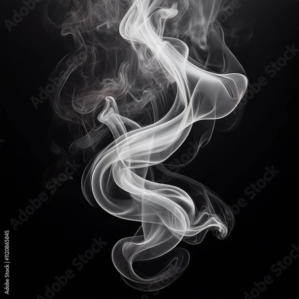 Obraz Unique Transparent Smoke Isolated in Black Background