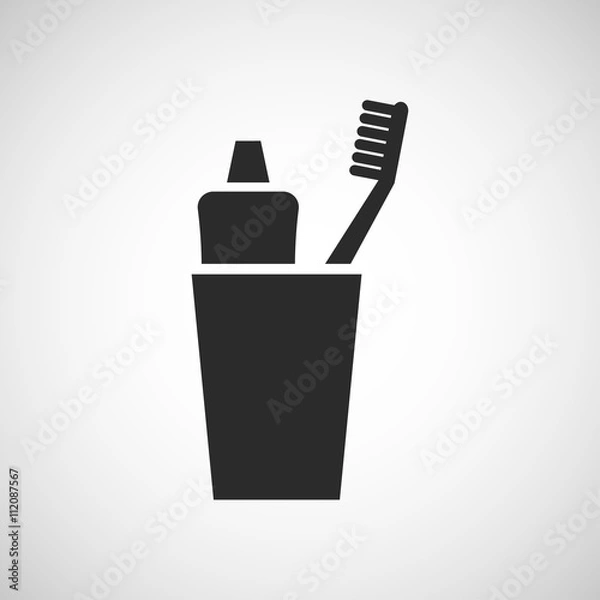 Fototapeta toothbrush with toothpaste icon
