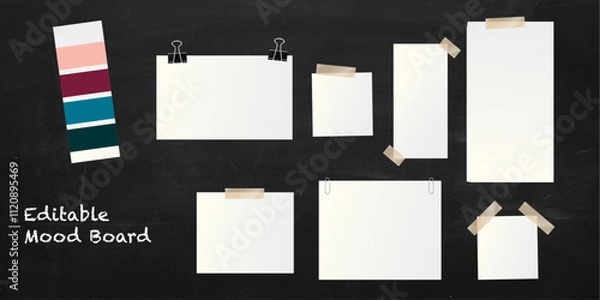 Obraz Editable mood board for design projects, vector mood board