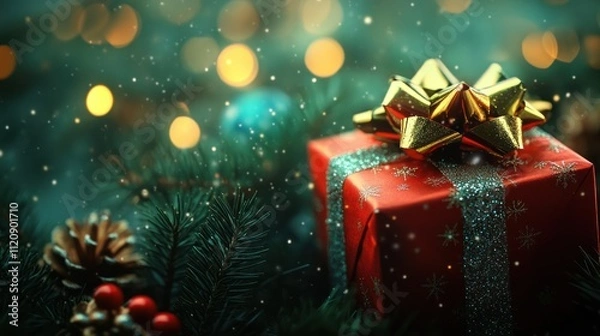 Obraz Cool Christmas Gift Box Background