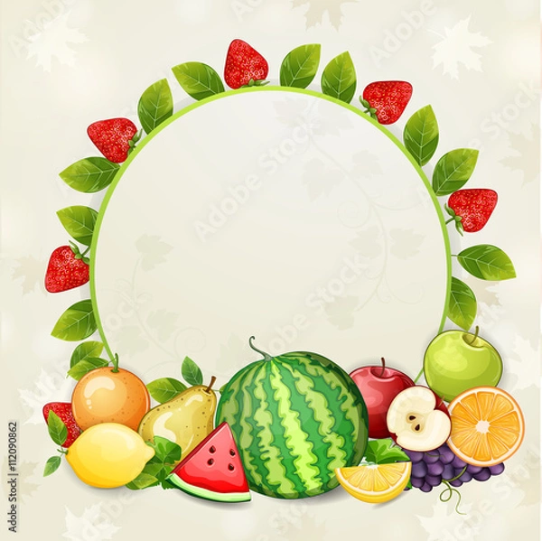 Obraz Delicious fresh fruits background.