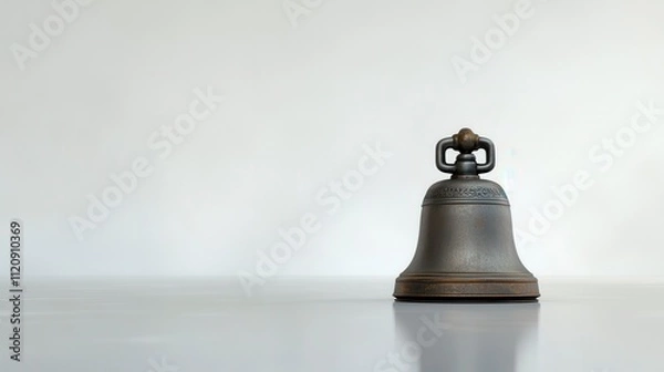 Fototapeta Exchange Bell with Sharp Lighting on White Backdrop