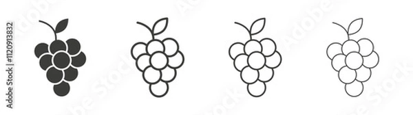 Fototapeta Grapes icon pack. vector illustration