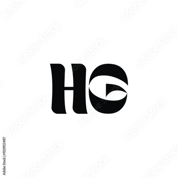 Fototapeta HG monogram logo design letter text name symbol monochrome logotype alphabet character simple logo