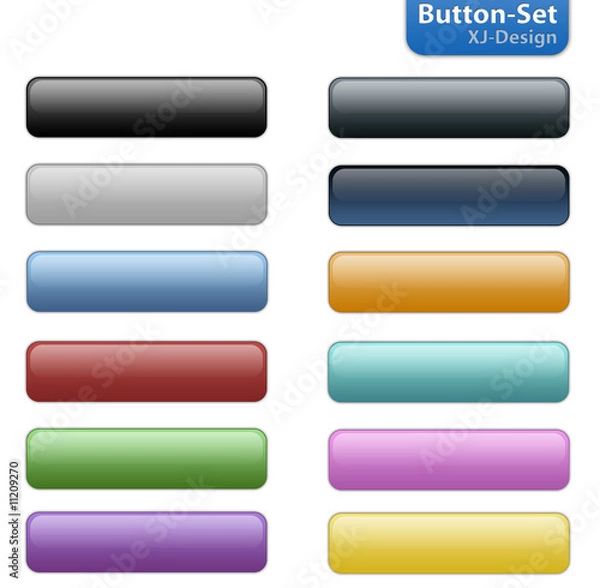 Obraz Plastik Buttons, Button-Set bunt