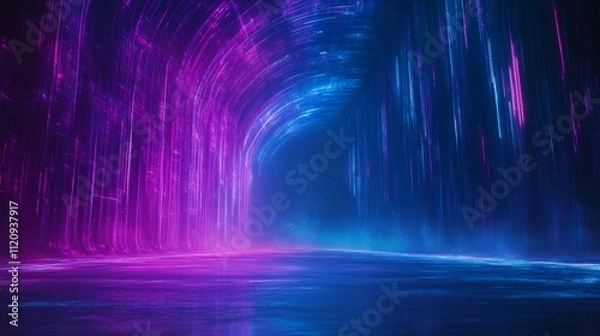 Fototapeta Empty podium synthwave colors