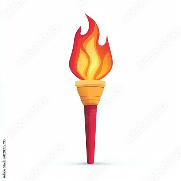 Fototapeta A vibrant torch with flames, symbolizing illumination, inspiration, and knowledge.