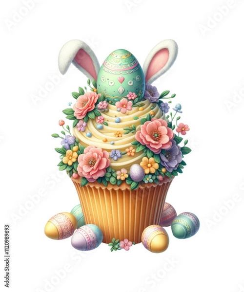 Obraz cupcake with easter bunny