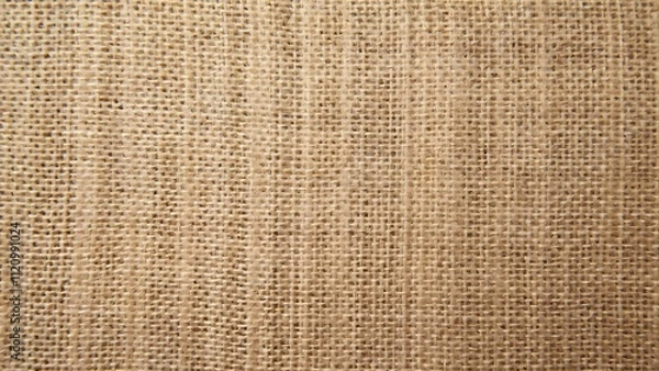 Fototapeta Light Brown Beige Burlap Texture, Rustic & Vintage Background - Natural Weave Board Cloth, Flat Lay Top View