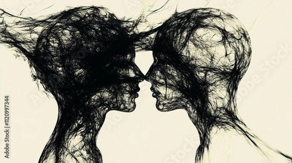 Fototapeta a couple of people that are touching each other